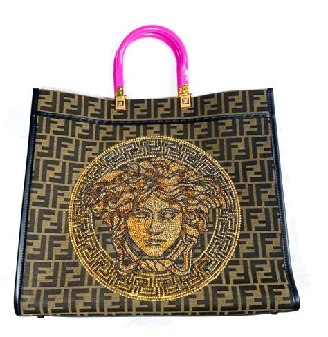 versace fendi|fendi versace tote bag.